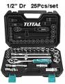 TOTAL 25Pcs 1/2" socket set THT121251