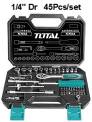 TOTAL 45Pcs 1/4" socket set THT141451