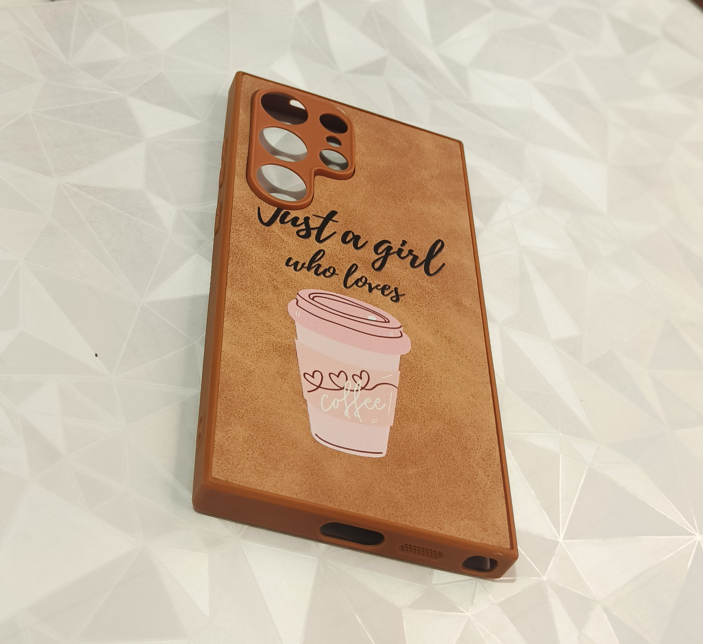 Premium Case for Samsung S24 Ultra | Brown Coffee Print Premium Hard Case for Her