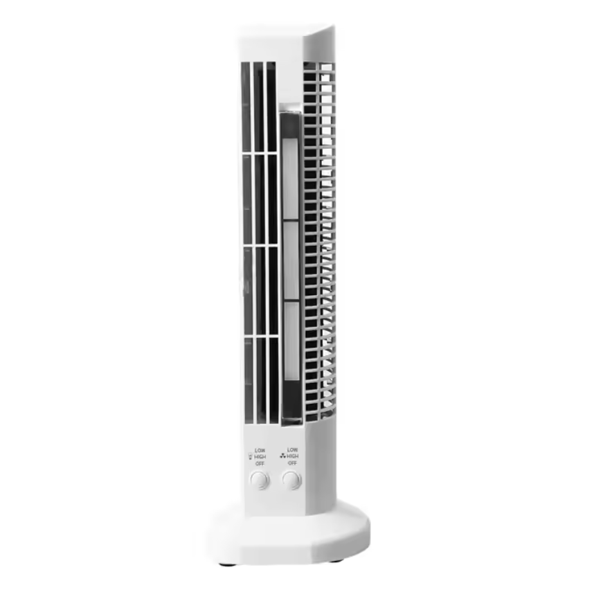 Portable USB Tower Fan with LED Light | White