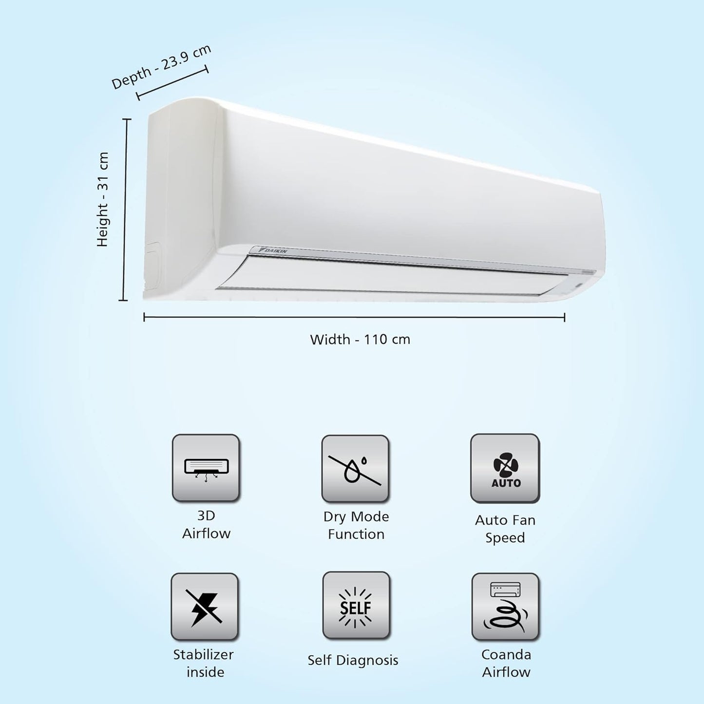 DAIKIN 2.02 Ton lnverter3 Star FTKL71U