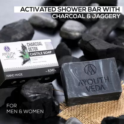 Ayouthveda Charcoal Detox Castile Soap 110gm