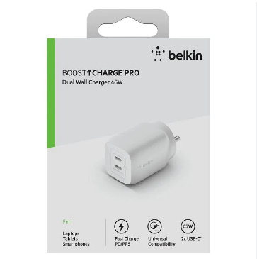 Belkin Boost Charge Pro Dual Wall Charger 65W