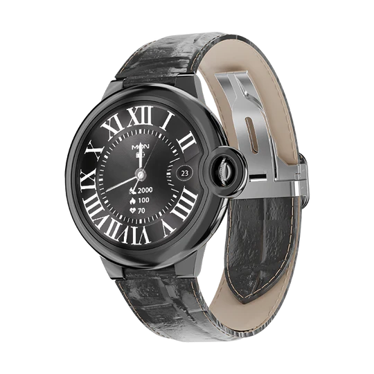 Fire-Boltt Topaz Black Leather/Stainless Steel