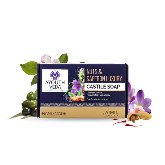 Ayouthveda Nuts and Saffron Luxury Castile Soap 110gm