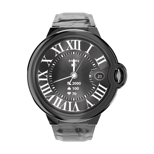 Fire-Boltt Topaz Black Leather/Stainless Steel