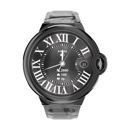 Fire-Boltt Topaz Black Leather/Stainless Steel