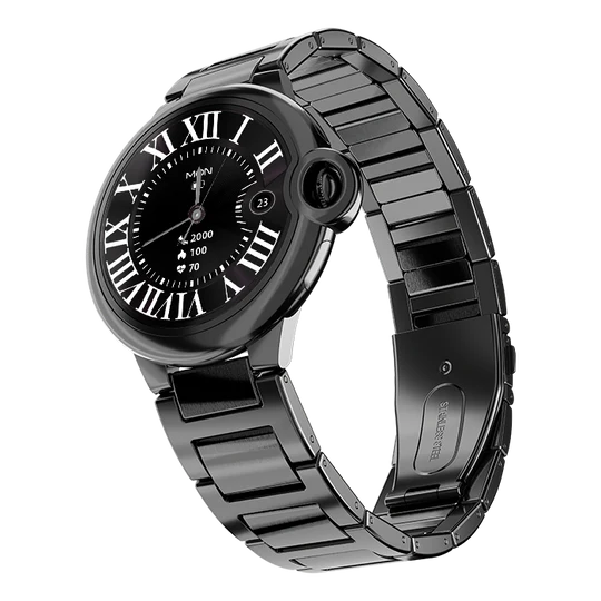 Fire-Boltt Topaz Black Leather/Stainless Steel