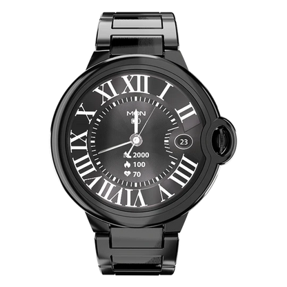 Fire-Boltt Topaz Black Leather/Stainless Steel
