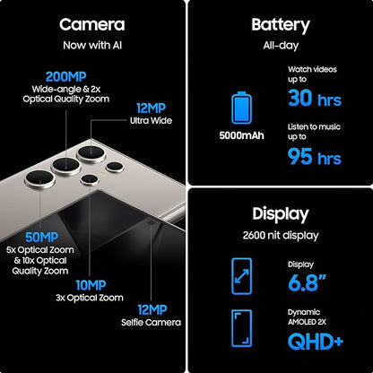 Samsung Galaxy S24 Ultra 5G AI Smartphone (12GB, 512GB Storage)