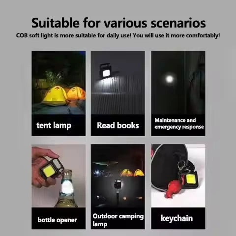 Mini LED Keychain Multipurpose Type C Rechargeable