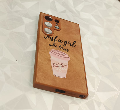 Premium Case for Samsung S24 Ultra | Brown Coffee Print Premium Hard Case for Her