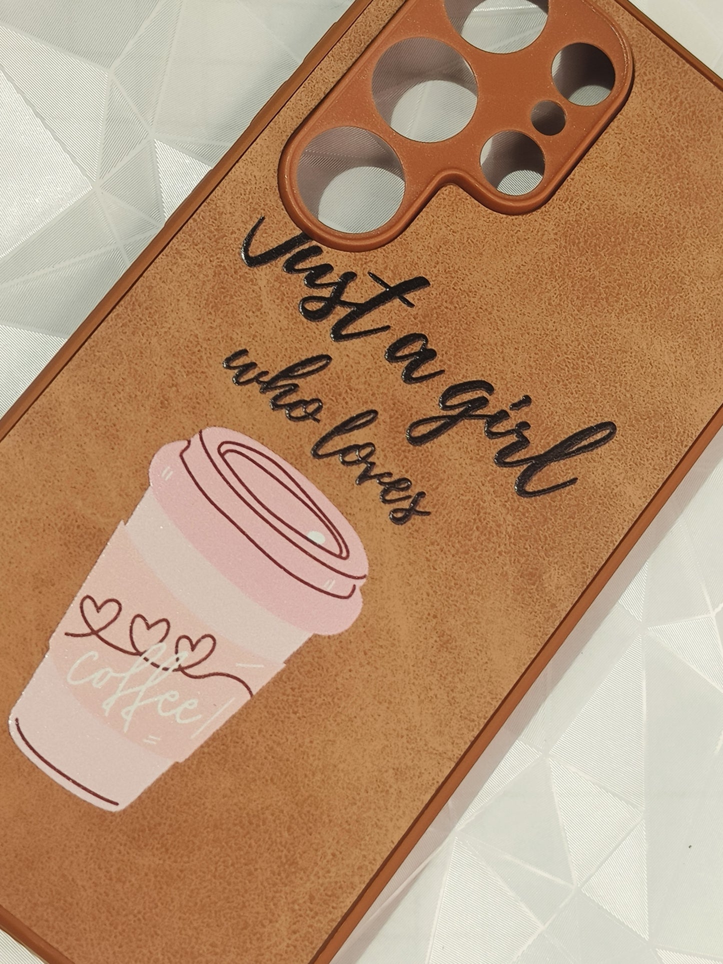 Premium Case for Samsung S24 Ultra | Brown Coffee Print Premium Hard Case for Her