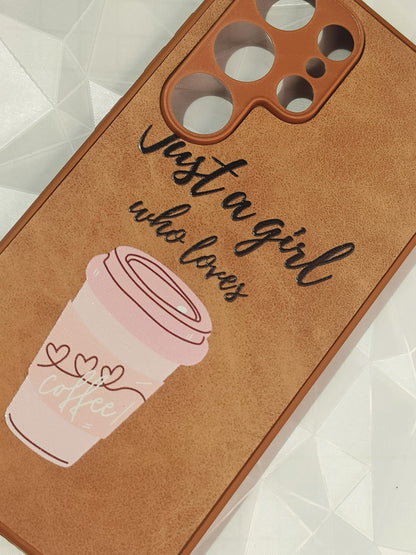 Premium Case for Samsung S24 Ultra | Brown Coffee Print Premium Hard Case for Her