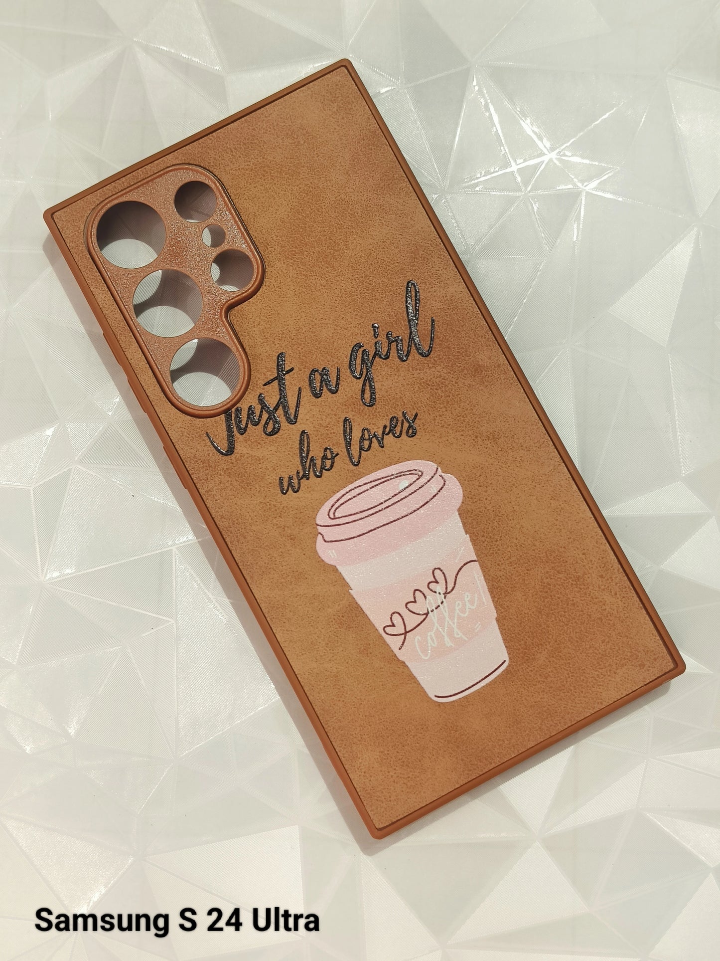 Premium Case for Samsung S24 Ultra | Brown Coffee Print Premium Hard Case for Her