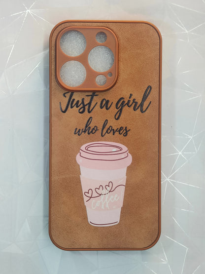 Case for iPhone 15 Pro Brown Coffee theme for women/girls