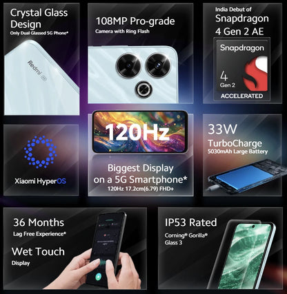 Redmi 13 5g 6/8GB + 128GB | Hawaiian Blue/ Black Diamond