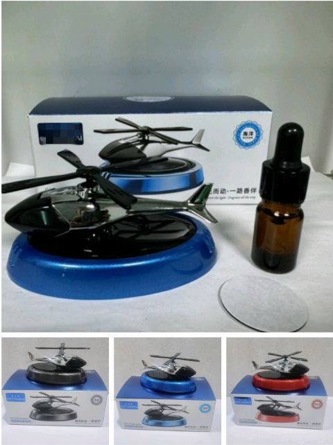 Solar Powered Helicopter Dashboard Perfume - For Car