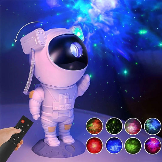 Galaxy Light Astronaut Space Star Projector with Speaker – White