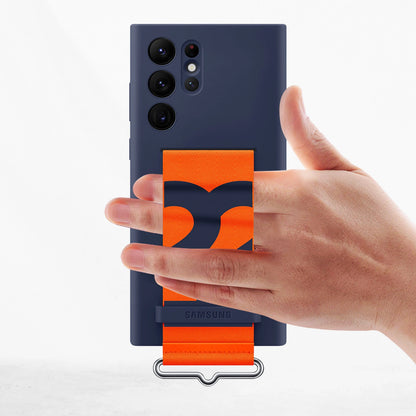 Samsung S22 Ultra Silicone Cover with Strap | Blue Orange