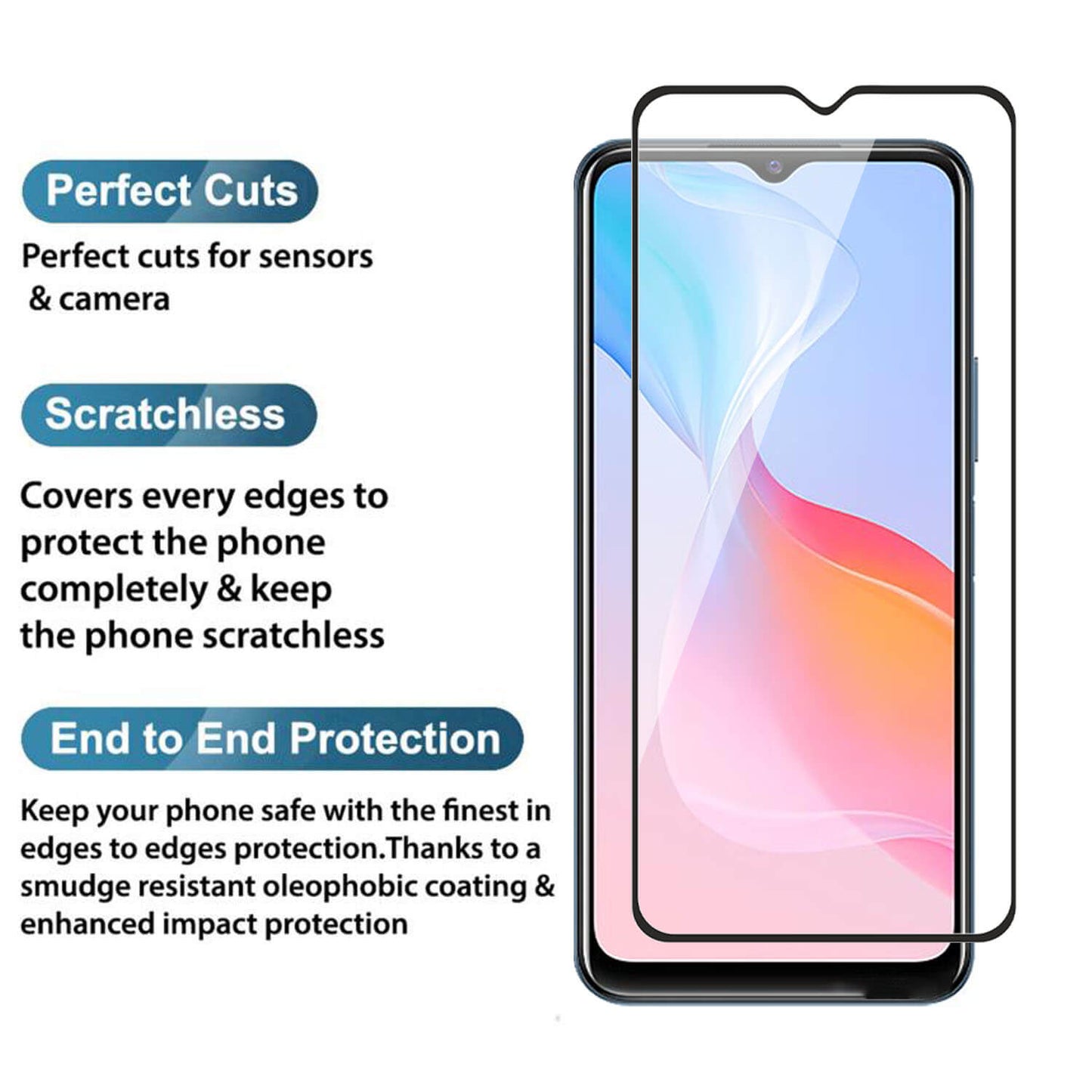 OG HD+Mobile Tempered Glass Screen Guard for Vivo Y21e (6.50 in)