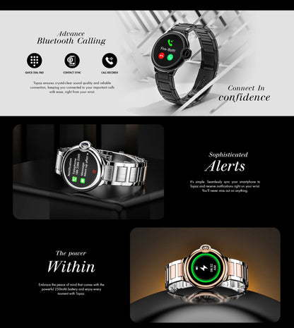 Fire-Boltt Topaz Black Leather/Stainless Steel