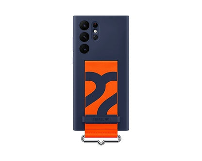 Samsung S22 Ultra Silicone Cover with Strap | Blue Orange