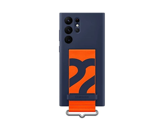 Samsung S22 Ultra Silicone Cover with Strap | Blue Orange